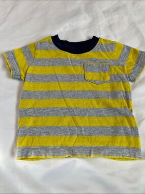 “Bundle 10/$13” carters 6M Striped Yellow & Gray baby boy Pocket Tee shirt